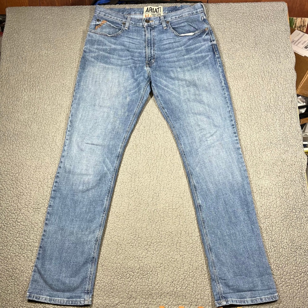 Ariat M4 Low Rise Straight Leg Jeans Mens 36x36 Medium Wash Denim Blue 6564